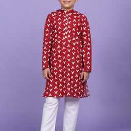 KRAFT INDIA Boys Abstract Printed Mandarin Collar Straight Kurta-picture-44