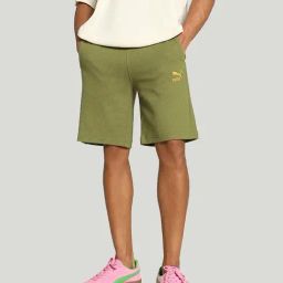 Puma NRP India Classics Elevated Olive Slim Fit Cotton Shorts-picture-48