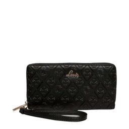 Lavie Savy Black Textured Zip Around Wallet for Women-image-13