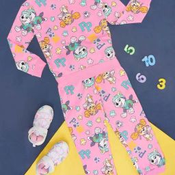 Pantaloons Junior Pink Cotton Printed Full Sleeves T-Shirt Set-image-104