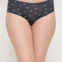 Clovia Grey Polyamide Regular Fit Floral Print Panty-13