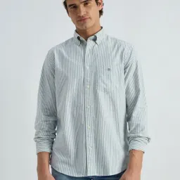 GANT Green Regular Fit Striped Shirt-picture-5