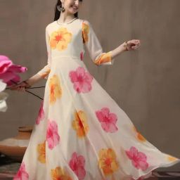 Fashion Dream Kids Off-White Floral Fit & Flare Dress-picture-18