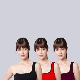 AROUSY Maroon & Black Cotton Beginner's Bra - Pack Of 3-image-75
