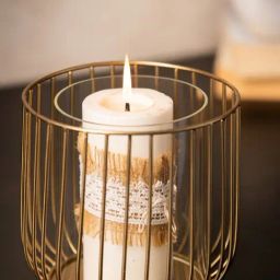 S. G. Home Golden Evergreen Hurricane Candle Holder-image-60