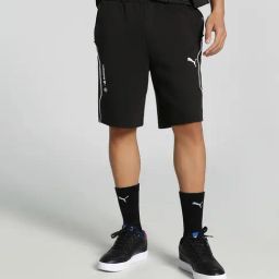 Puma BMW M Motorsport Motorsport Black Cotton Regular Fit Self Pattern Sports Shorts-image-88