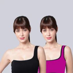 AROUSY Purple & Black Cotton Bralette Bra - Pack Of 2-picture-13