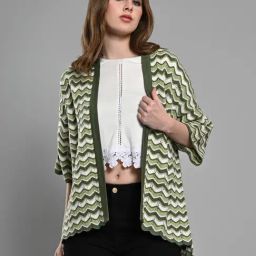 Izel Green Regular Fit Print Sweater-image-64