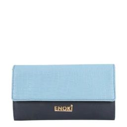 Enoki by Baggit Broly Blue Textured Wallet for Women-image-79