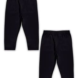 Kiddopanti Kids Black Solid Leggings (Pack Of 2)-image-56