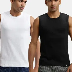 Jockey Multi Regular Fit Solid Vests (Pack of 2)-picture-5
