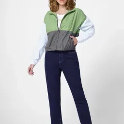 Only Green & Grey Color-Block Jacket image 4