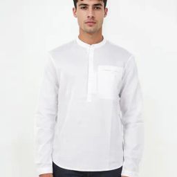 celio* White Regular Fit Cotton Shirt-image-8