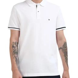 Tommy Hilfiger White Cotton Solid Men Regular Fit Polo T-Shirt-image-1