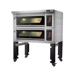MIDD=Kitchen Gas Oven with Steam Box Double Deck 4 Trays 400x600 mm, MK SD24G-21