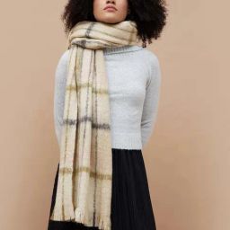 Ginger By Lifestyle Beige Regular Fit Striped Scarf-picture-6