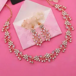 Lyriss Gold-Plated American Diamond Studded Jewellery Set-picture-35