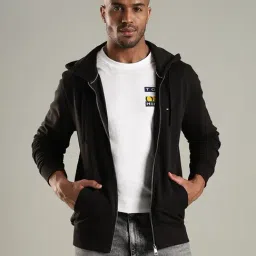 Tommy Hilfiger Black Cotton Regular Fit Hooded Jacket-picture-24