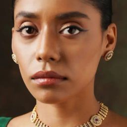 Abdesigns Gold-Tone Plated Kundan Statement Necklace & Earring Set-12