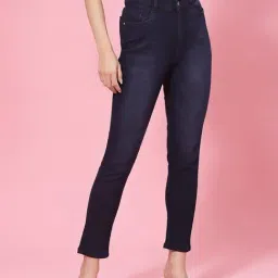 KASSUALLY Dark Blue Cotton Relaxed Fit Mid Rise Jeans-image-68