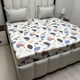 Pure Decor leisure Fur White Printed Microfiber 240 TC Queen Bedsheet Set 2.74 x 2.74 m-image-89