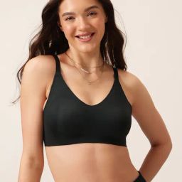 Clovia Black Polyamide Solid Non-Padded Full Cup Wire Free T-Shirt Bra-40