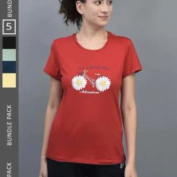 Dollar Rust & Black Cotton Printed Sports T-Shirt - Pack Of 5-picture-13
