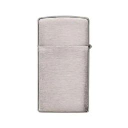 Zippo Silver Slim Brushed Brass Windproof Pocket Lighter-image-27