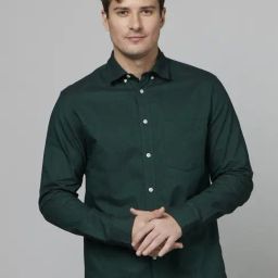 celio* Green Cotton Regular Fit Shirt-image-90