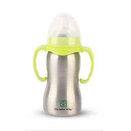 The Indus Valley Green Stainless Steel Baby Feeding Bottle With Twin Handle (0.29 L)-image-3