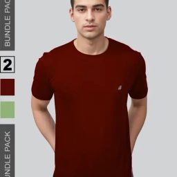Lux Nitro Maroon & Pista Regular Fit T-Shirt-image-94