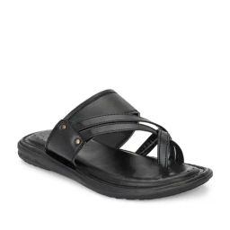 Hirolas Men's Black Cross Strap Sandals-picture-40