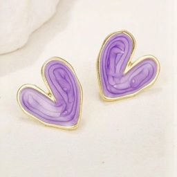 Tipsy closet Heart Shaped Studs Earrings-32