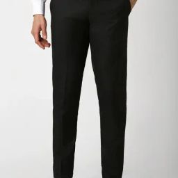 Van Heusen Black Slim Fit Checks Trousers-image-102