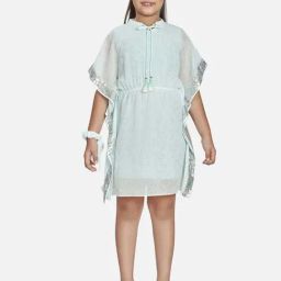 Peppermint Girls Sea Green Embellished Dress-picture-31