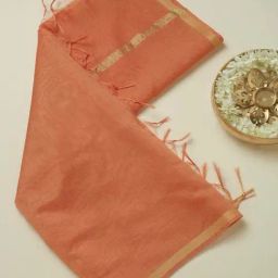Soch Orange Plain Dupatta-15