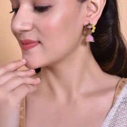 VOJ Multi Color Contemporary Jhumka Earrings for Women-image-3