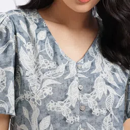 Anouk Rustic Floral Printed A-Line Kurti image 5