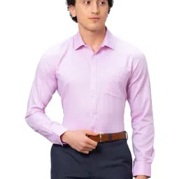 Park Avenue Cool Red Cotton Slim Fit Texture Shirt-image-21