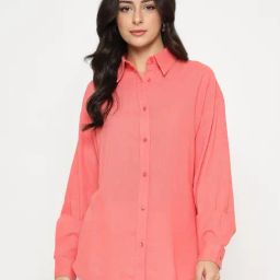 Madame Light Coral Regular Fit Shirt-image-98