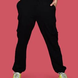 zink Z Black Blended Regular Fit High Rise Joggers-image-87