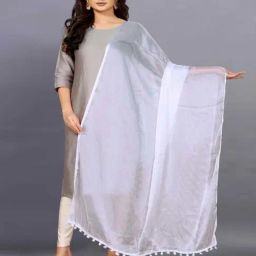 APNISHA White Plain Dupatta-picture-24
