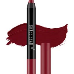 SWISS BEAUTY Non Transfer Matte Crayon Lipstick Bloodshot Maroon - 3.5 gm-18