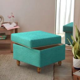 Chumbak Maldivian Teal Green Mango Wood Modern Trunk Storage Ottoman-picture-11