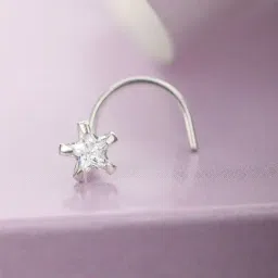 Zavya 92.5 Sterling Silver Tiny Star Nosepin for Women-picture-21