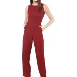 Miss Chase Maroon Polyester Jumpsuit-image-21