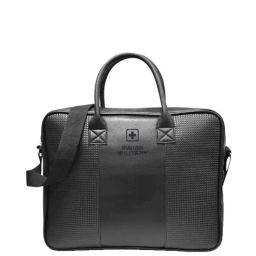 Swiss Military Black Textured Small Laptop Messenger Bag-15
