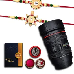 DeoDap Unisex 4 Pieces Thread Rakhi Gift Set-image-68