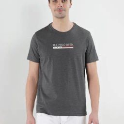 U.S. Polo Assn. Grey Cotton Regular Fit Printed Lounge T-Shirt-image-73