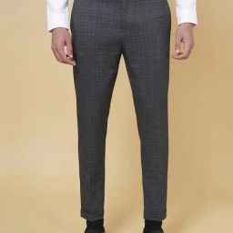 Byford by Pantaloons Grey Regular Fit Printed Trousers-image-90